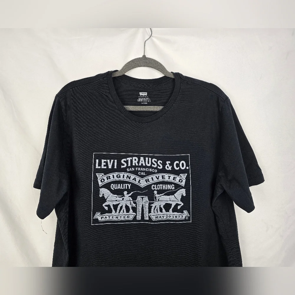 Levi's Classic Graphic Black Crew Neck Men's Short Sleeve Tee Shirt sz XL
